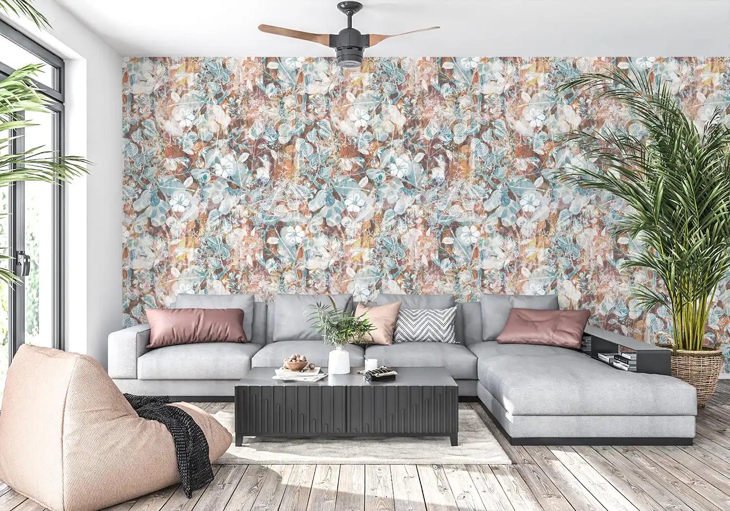 Abstract Floral Wall